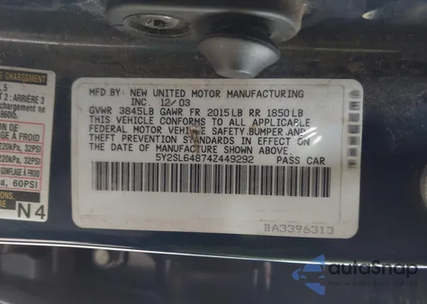 2004 Pontiac Vibe z USA, uszkodzony, nr VIN 5Y2SL64874Z449292
